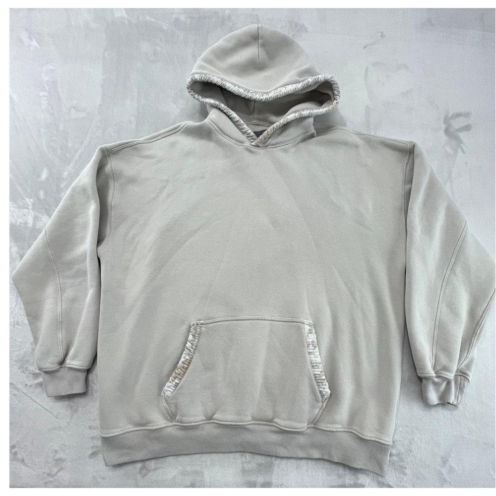 Abercrombie & Fitch Oversized Hoodie Mens XL Tall Tan Fleece Soft Essentials EXC